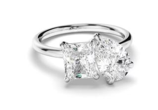 Radiant & Pear Cut Diamond Toi et Moi Engagement Ring