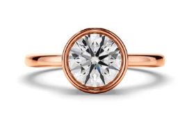 Round Brilliant Cut Diamond Bezel Solitaire Engagement Ring