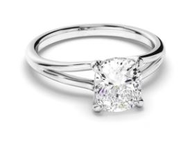 Cushion Cut Diamond Solitaire Engagement Ring