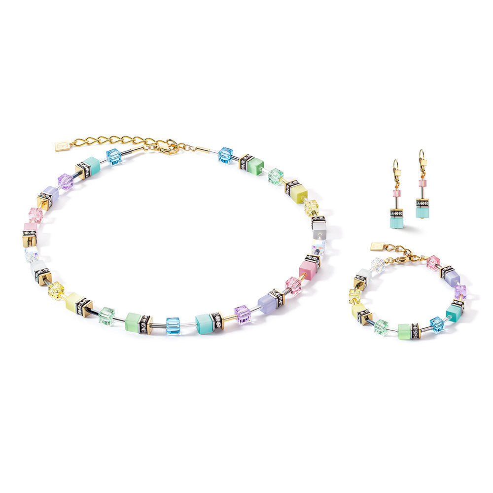 COEUR DE LION Geo Cube Pastel Rainbow Earrings
