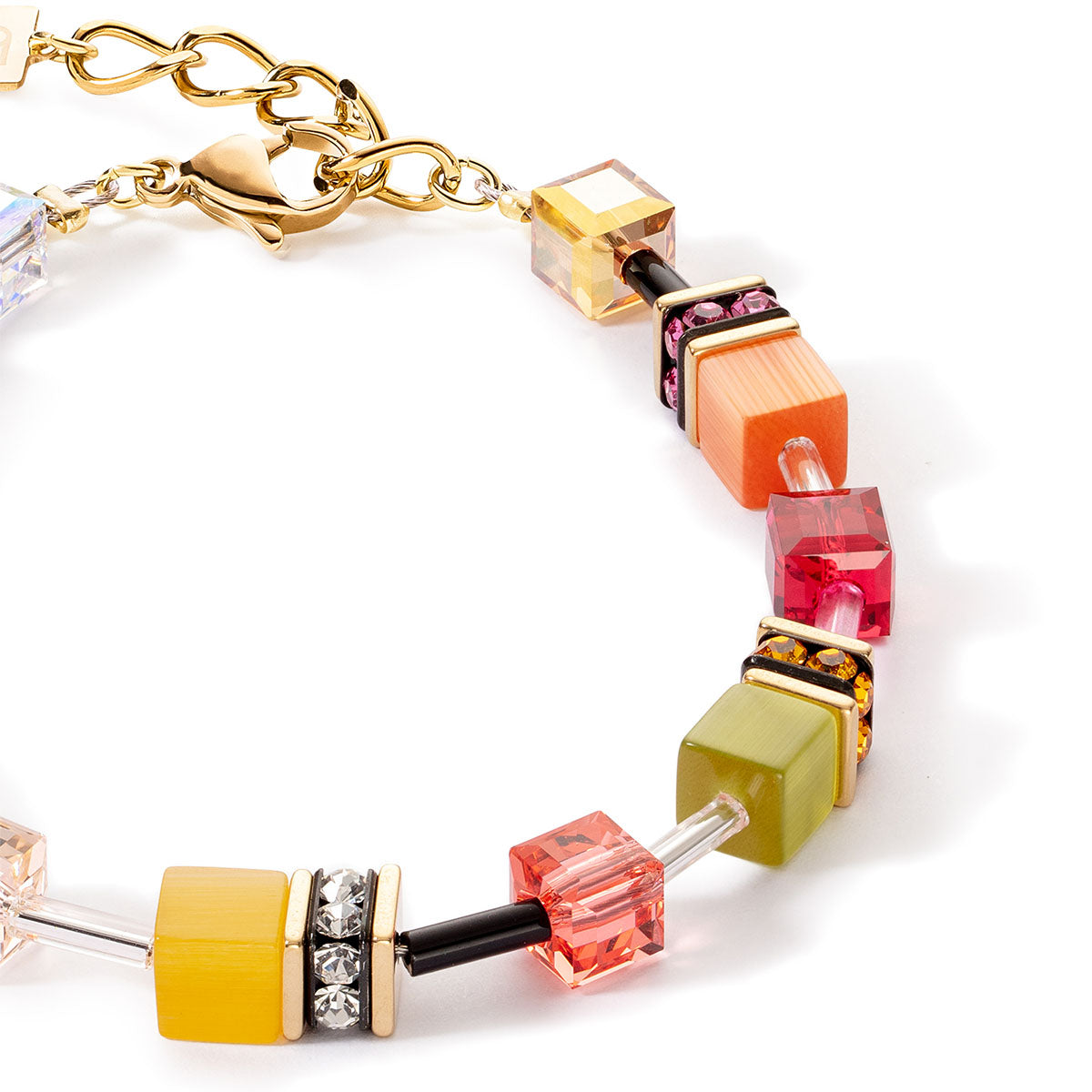 COEUR DE LION Geo Cube Summer Orange, Lime & Pink Bracelet