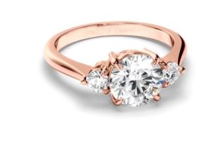 Round Brilliant Cut Diamond Trilogy Engagement Ring