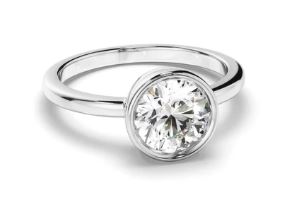 Round Brilliant Cut Diamond Bezel Solitaire Engagement Ring