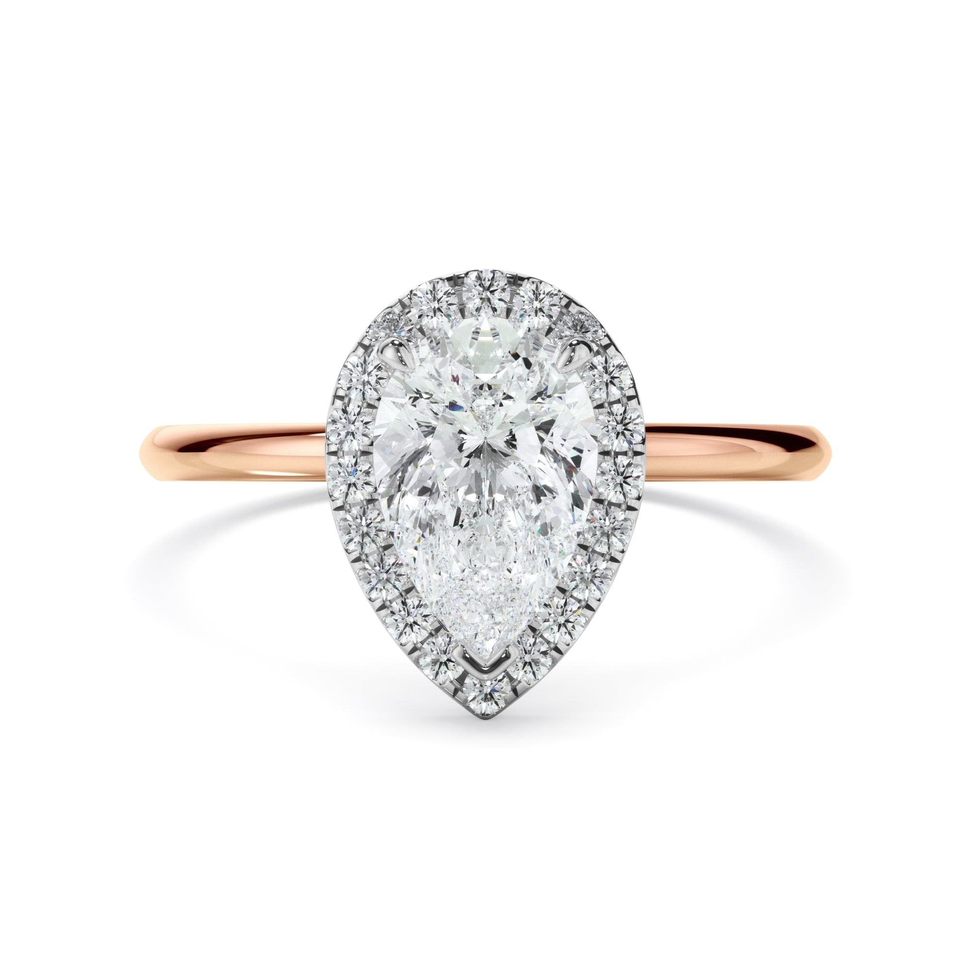 Pear Cut Diamond Halo Engagement Ring