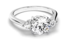 Round Brilliant Cut Diamond Trilogy Engagement Ring