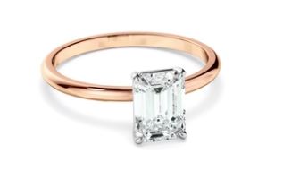 Emerald Cut Diamond Solitaire Engagement Ring