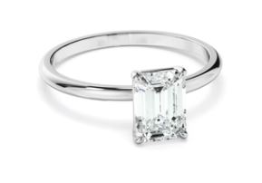 Emerald Cut Diamond Solitaire Engagement Ring