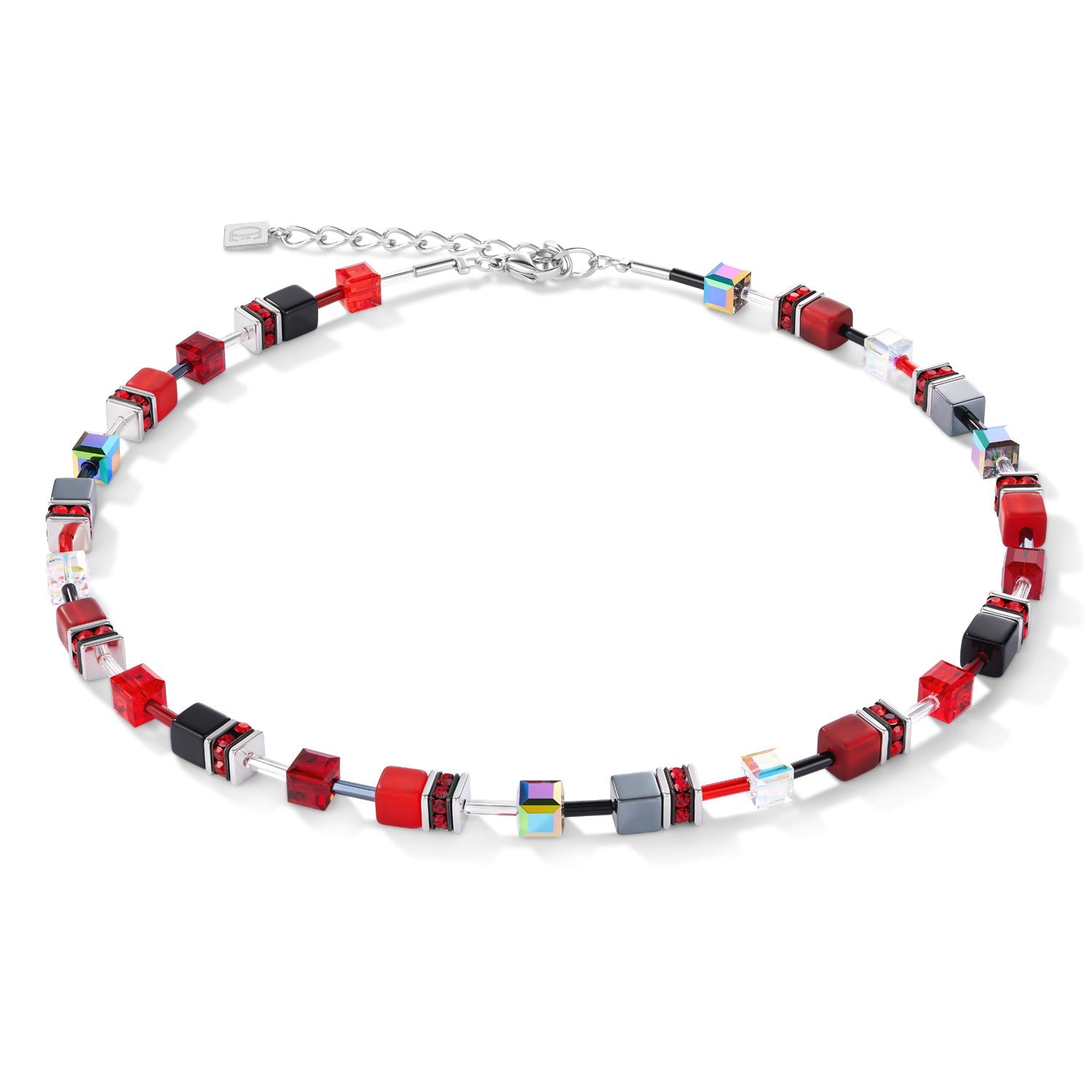 COEUR DE LION Geo Cube Red Necklace