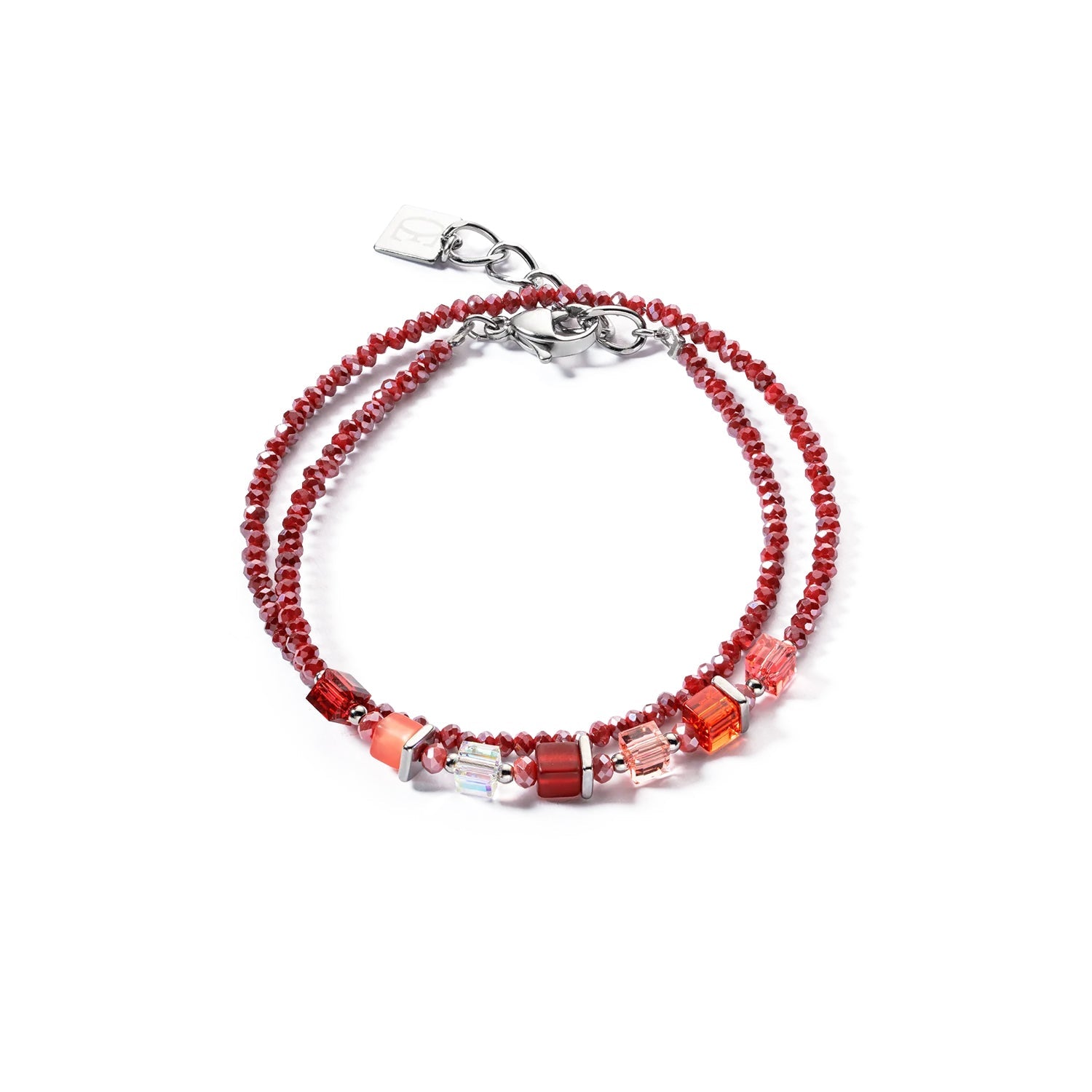 COEUR DE LION Joyful Colours Wrap Bracelet Silver Red
