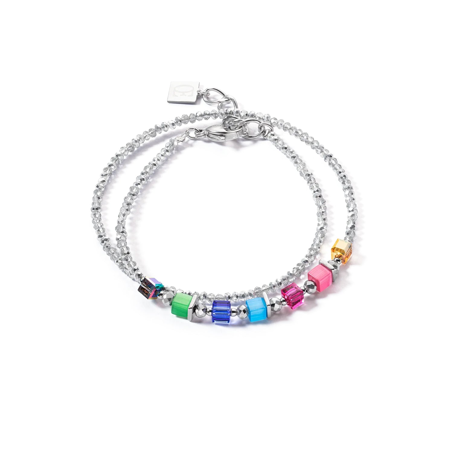 COEUR DE LION Joyful Colours Wrap Bracelet Silver Rainbow