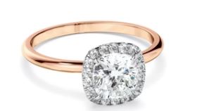 Cushion Cut Diamond Halo Engagement Ring