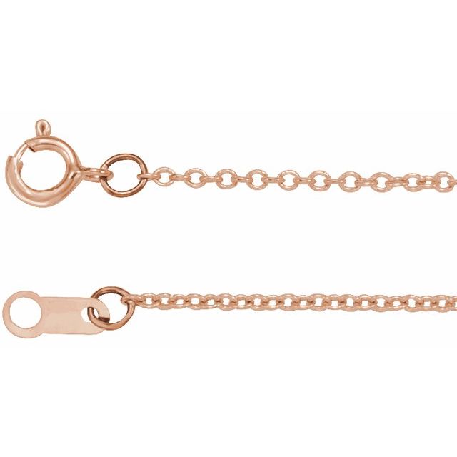 14K Rose Gold Filled 1 mm Cable Chain