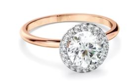 Round Brilliant Cut Diamond Halo Engagement Ring