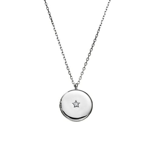 Sterling Silver Circle Locket Necklace