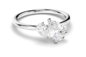 Pear Cut Diamond Toi et Moi Engagement Ring