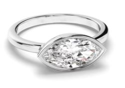 Marquise Cut Diamond Bezel East West Solitaire Engagement Ring