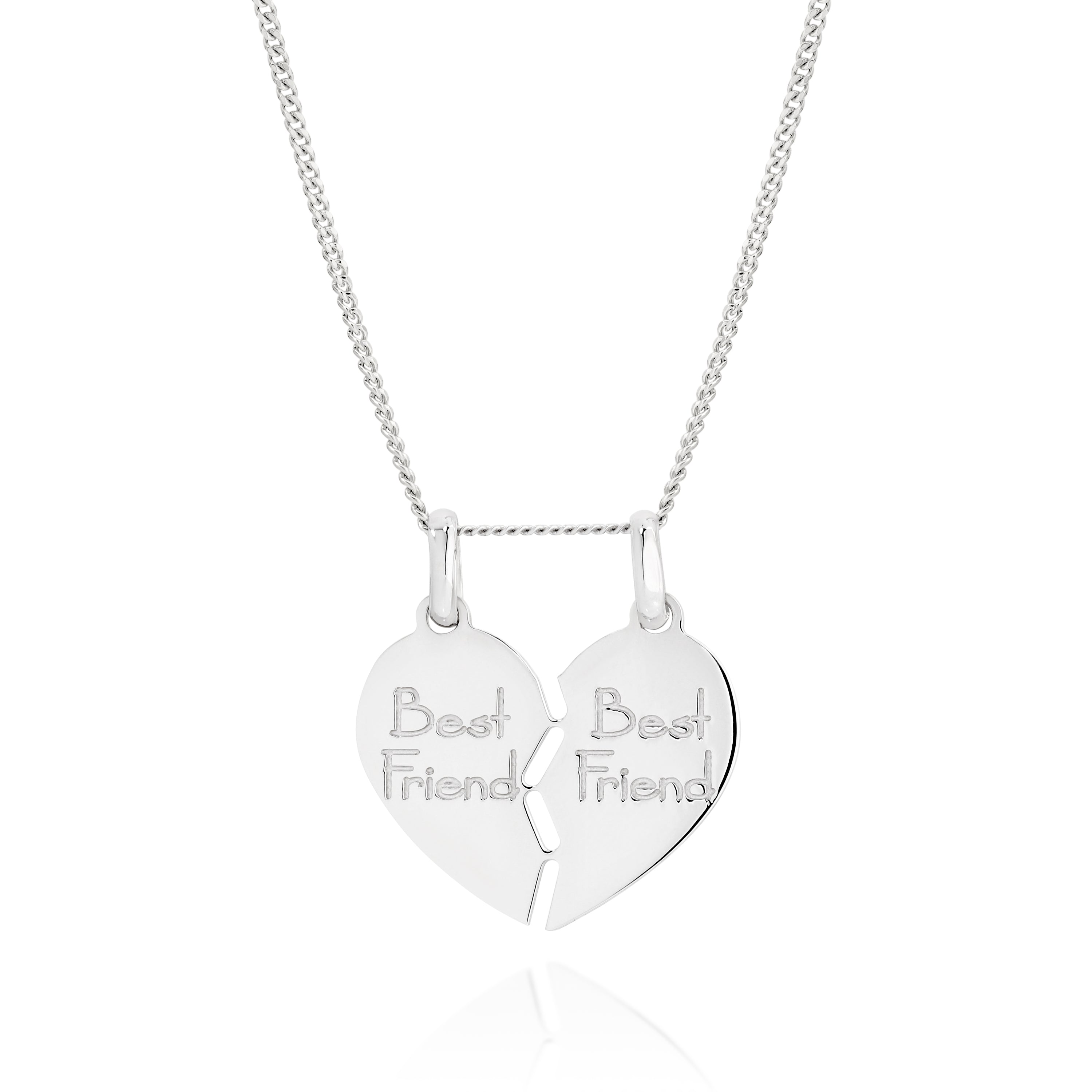 Silver Best Friend break pendant