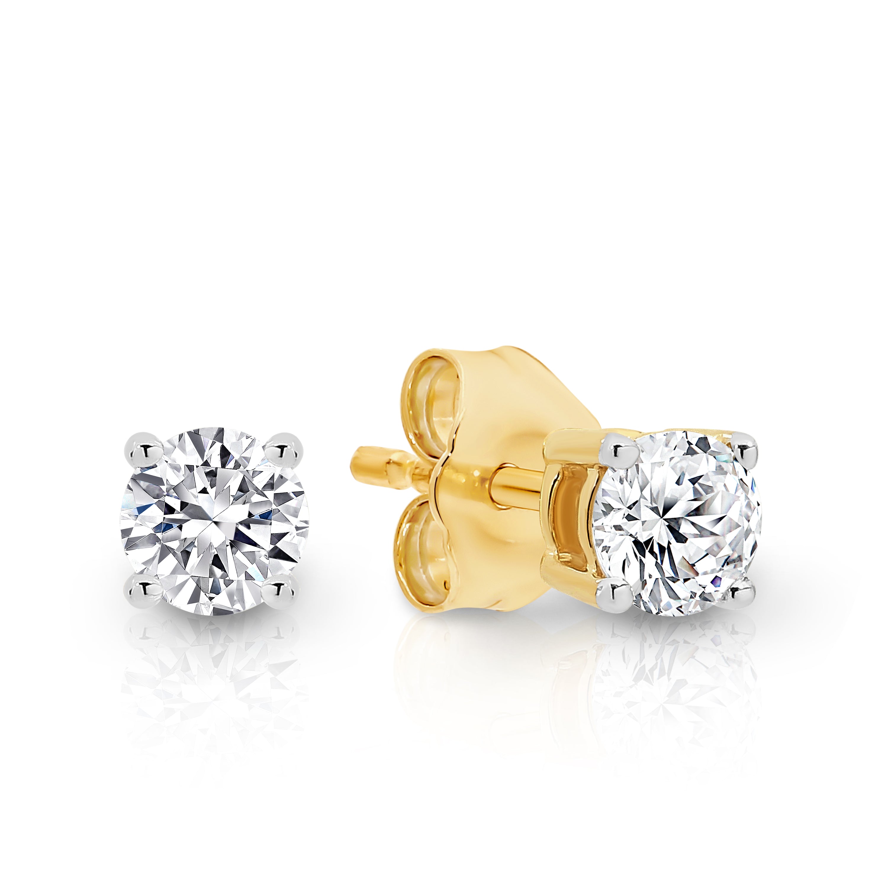 9ct gold 1/2ct diamond studs