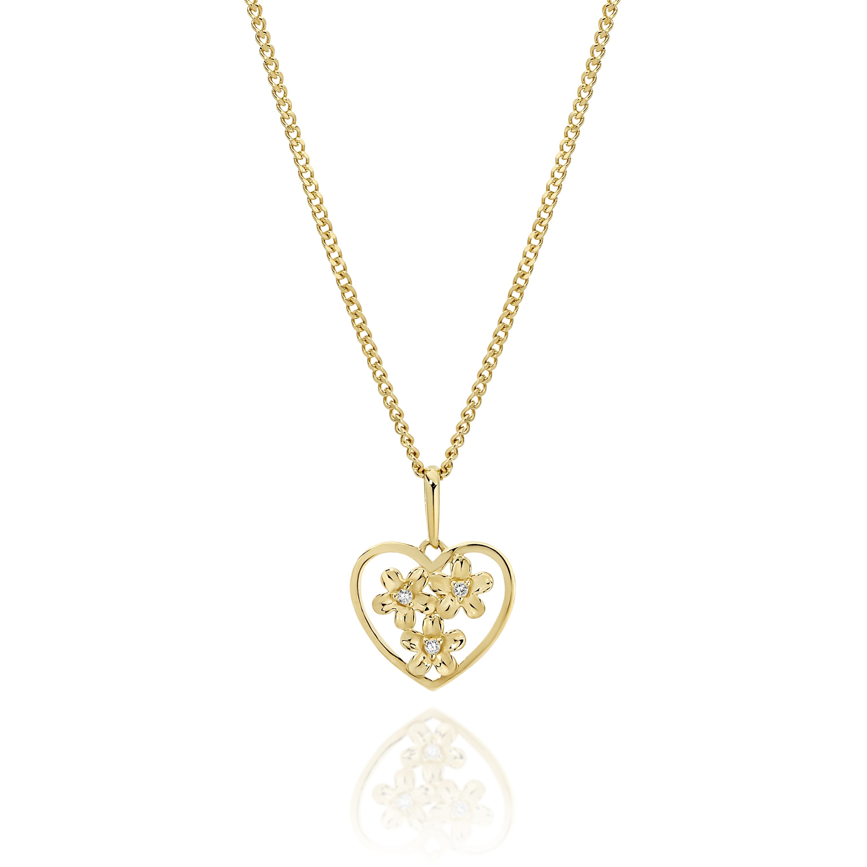 9ct gold flower pendant