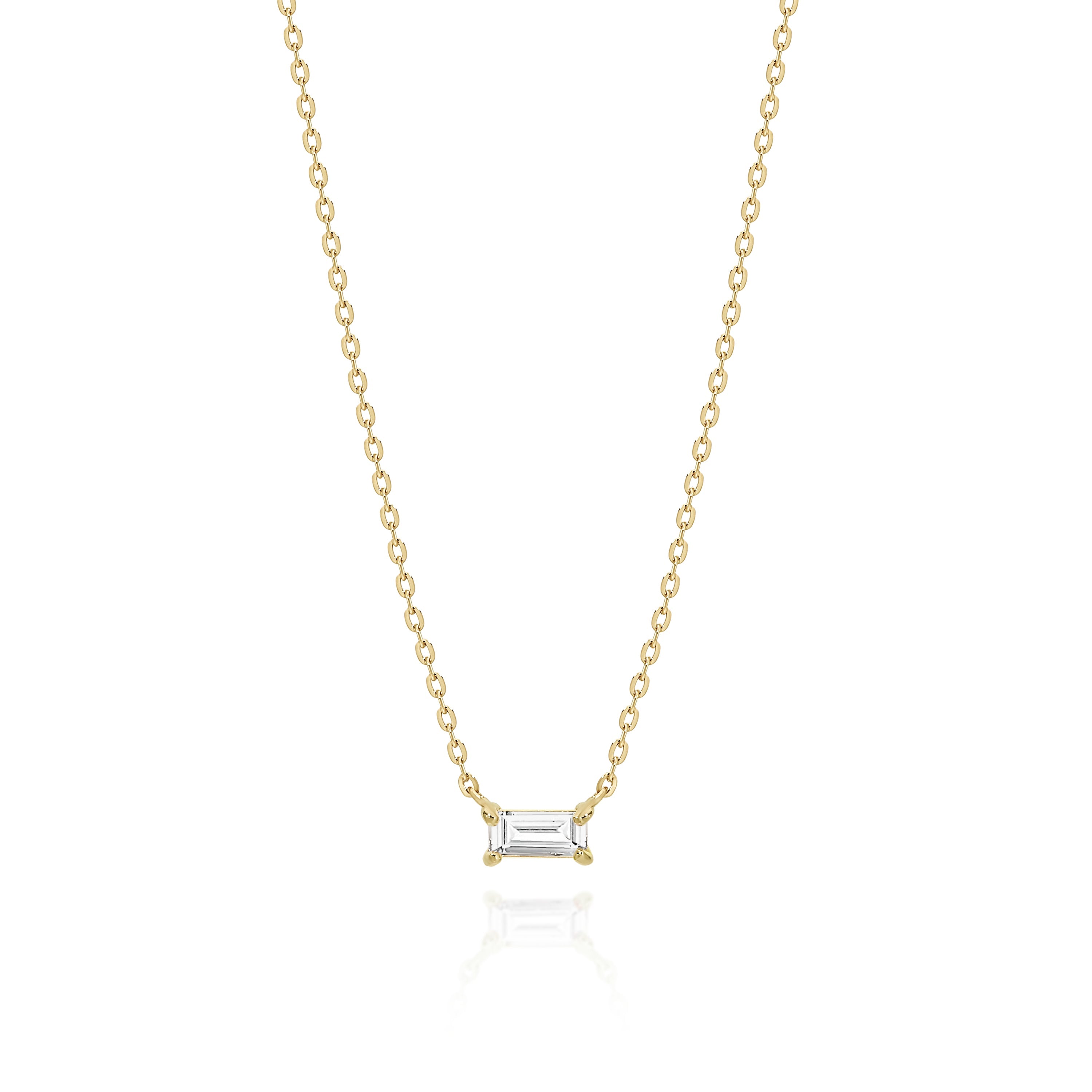 9ct gold emerald cut necklet