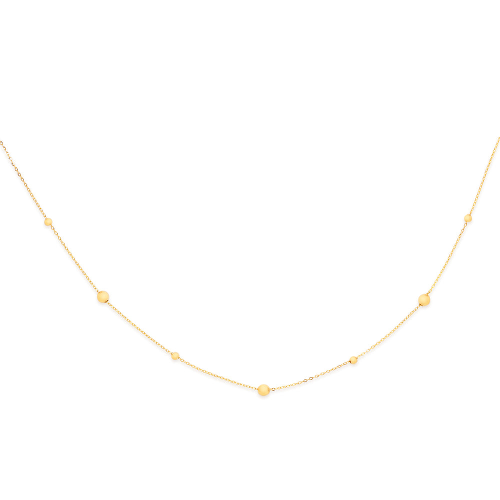 9ct ball station necklace