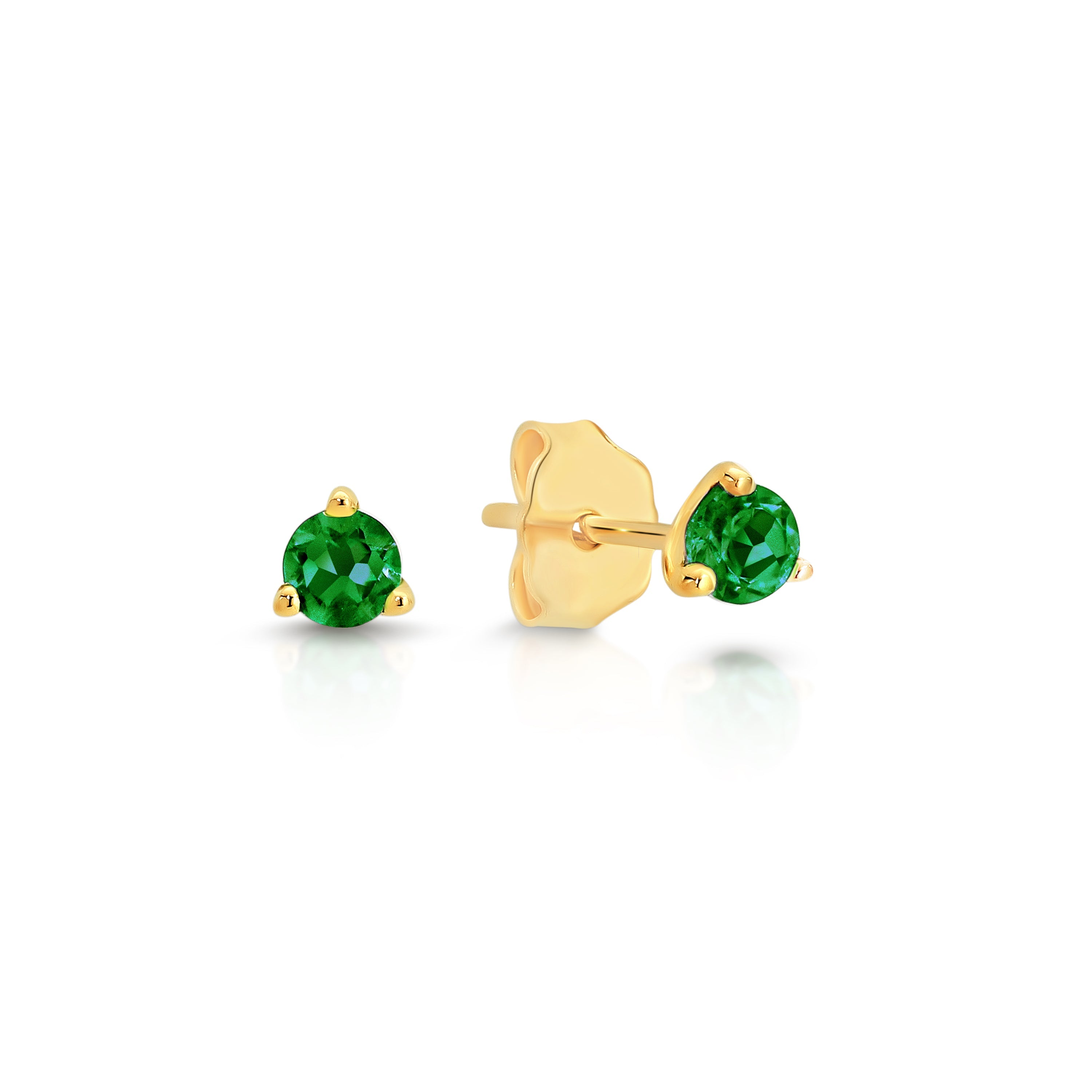 9ct created emerald earrings