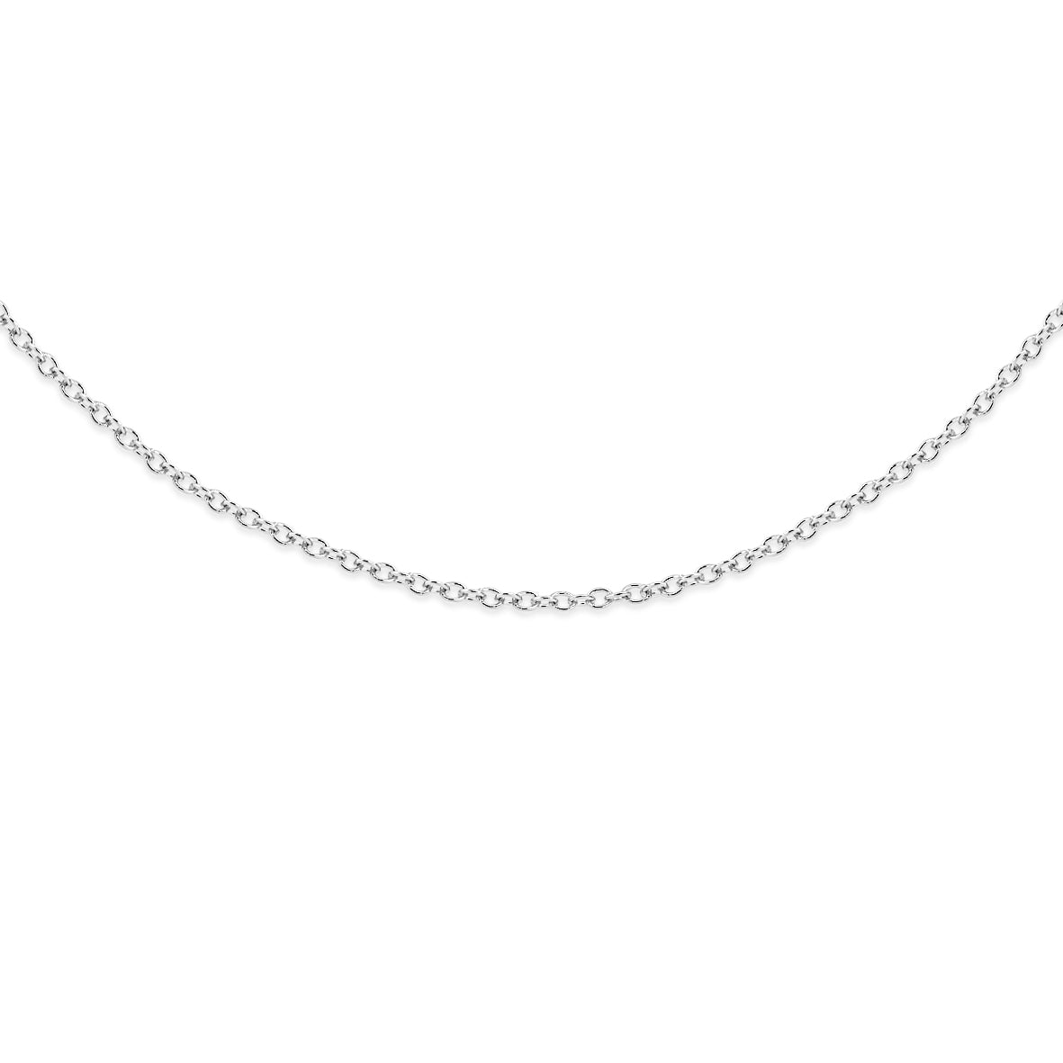 9ct white gold 30 gauge cable chain