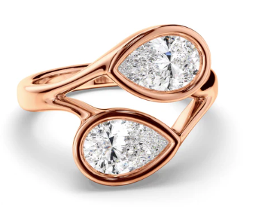 Pear Cut Toi et Moi Diamond Engagement Ring