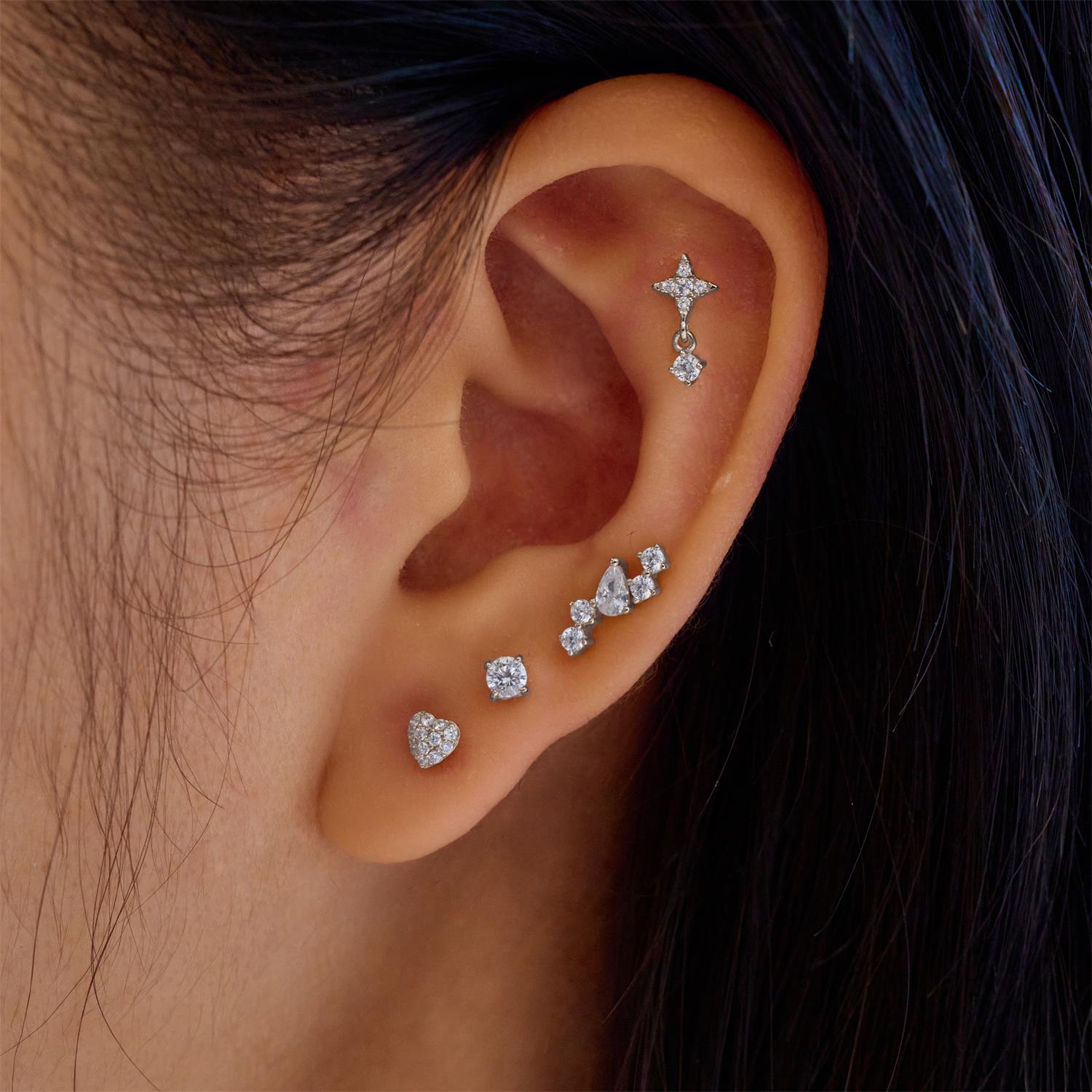 Ania Haie Silver Star Dangle Barbell Single Earring