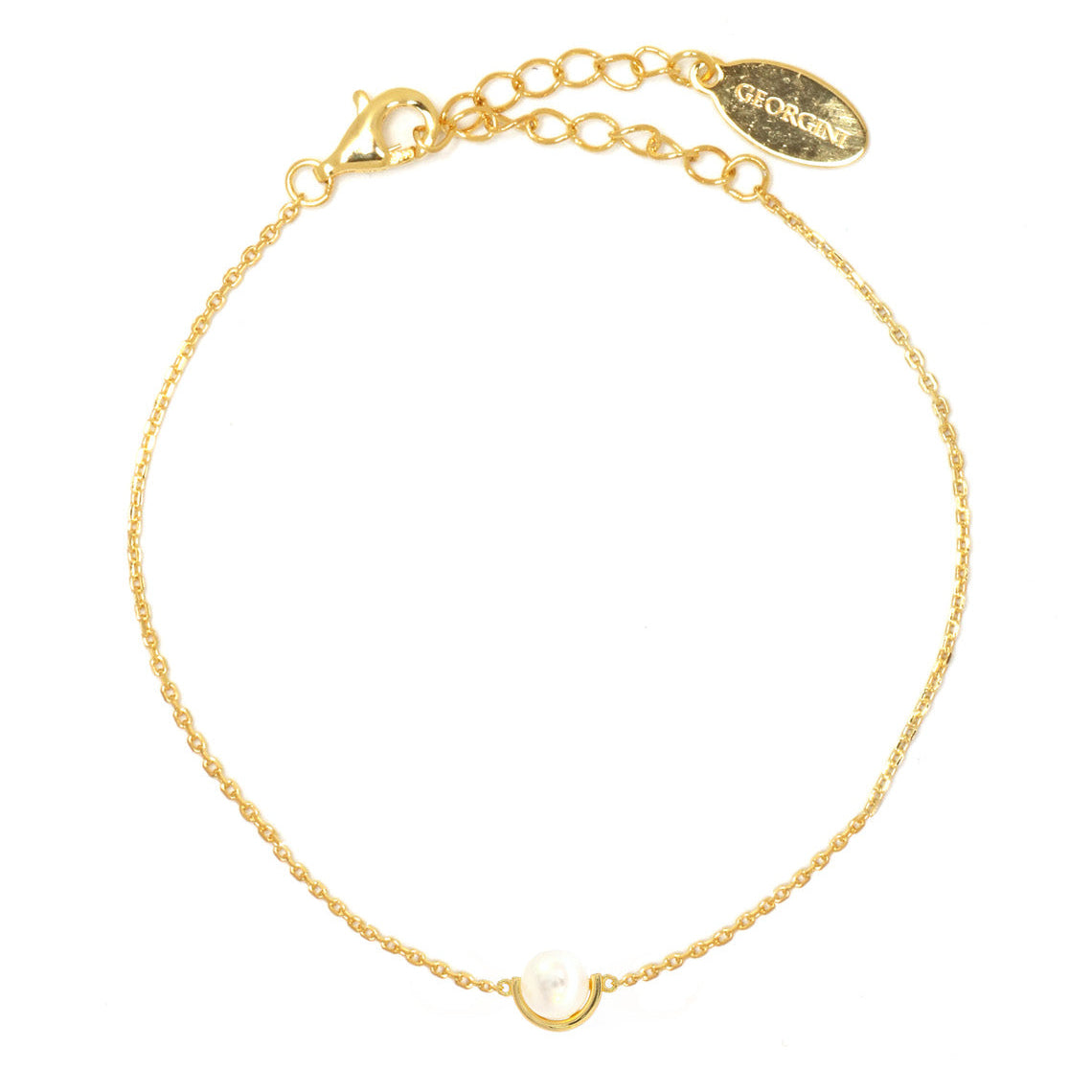 Adagio Crescent Nine-2-Five Pearl Bracelet Gold 15cm +4cm