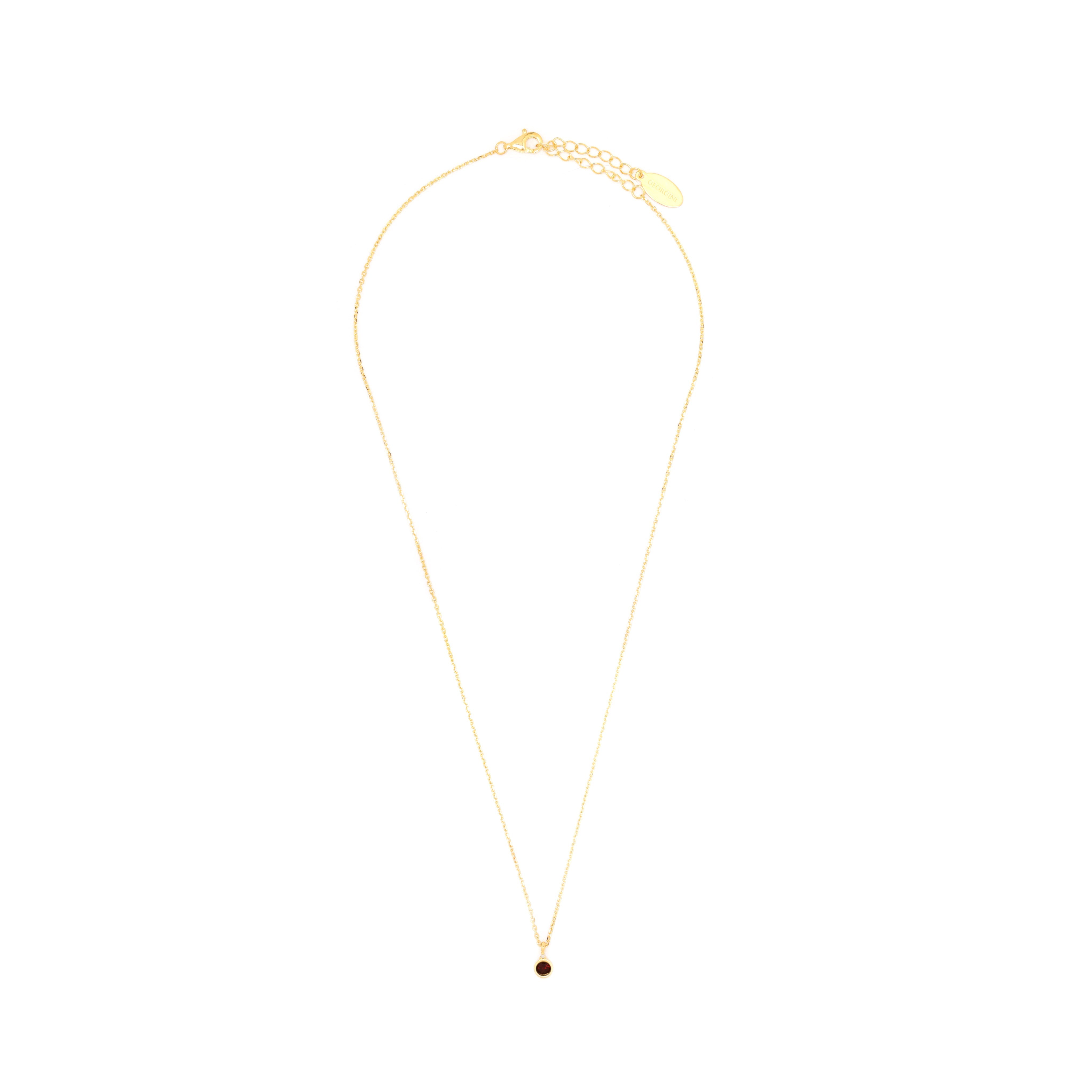 Diamonds by Georgini Natural Garnet and Diamond January Pendant Gold