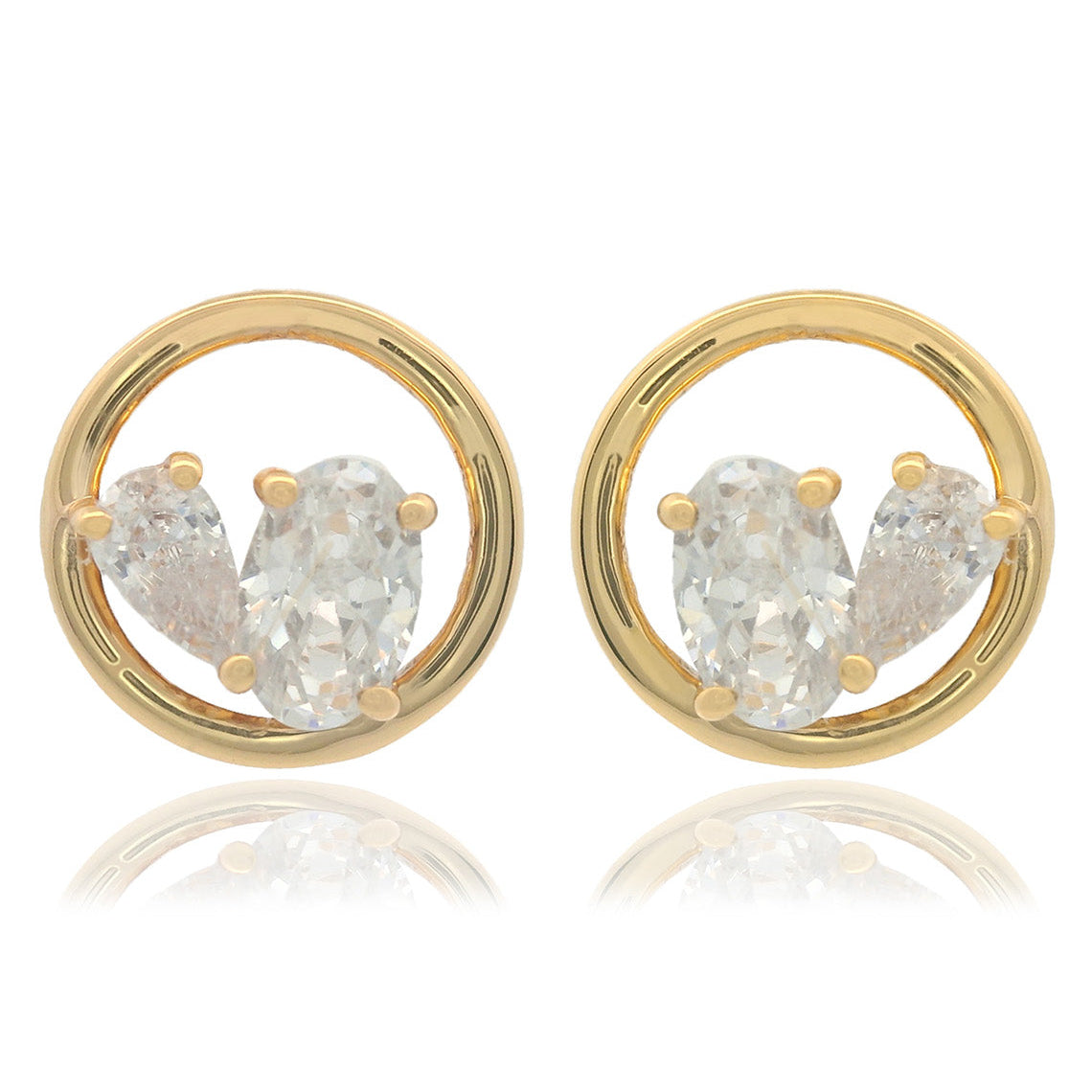 Chic Noel Toi Et Moi Circle Earrings Gold