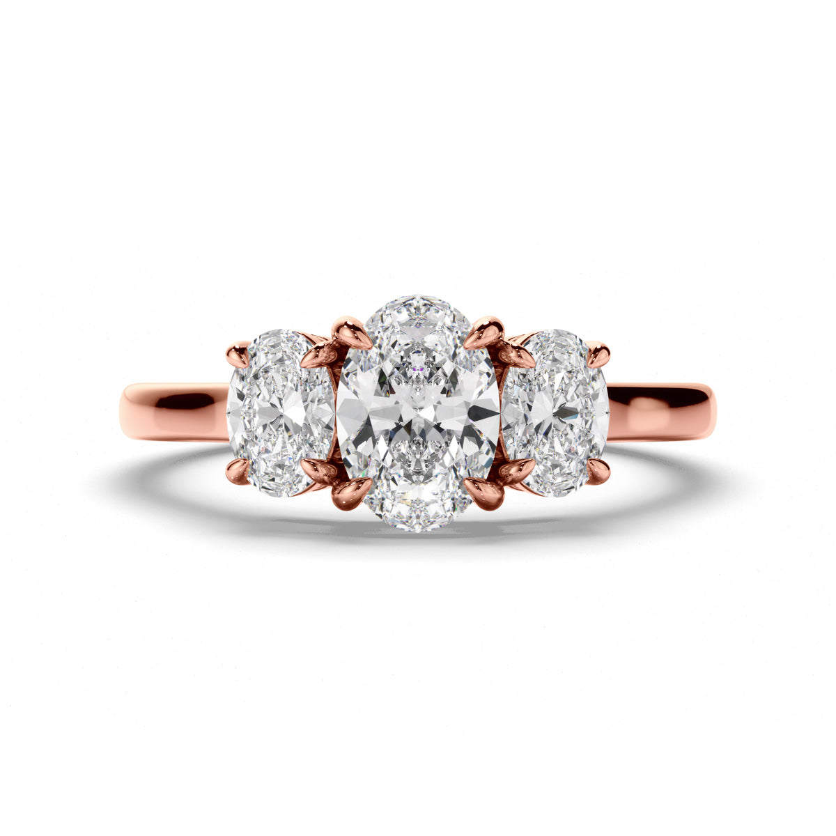 Oval Cut Diamond Trilogy Engagement Ring