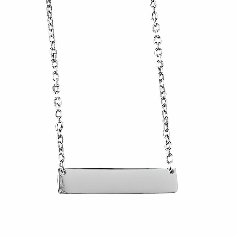Sterling Silver Engraveable ID Bar Necklace