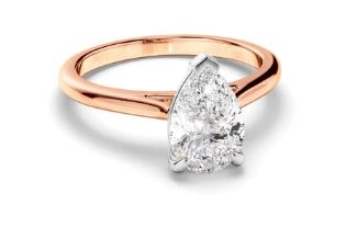 Pear Cut Diamond Solitaire Engagement Ring