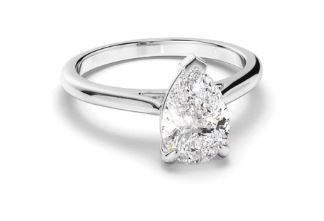 Pear Cut Diamond Solitaire Engagement Ring