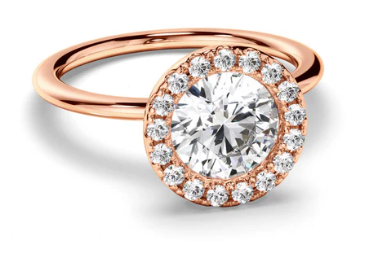 Round Brilliant Cut Diamond Halo Engagement Ring