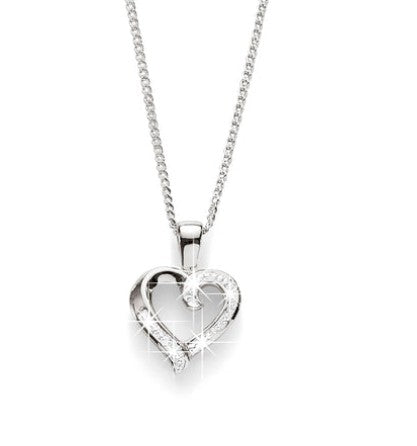 Silver Diamond Heart Pendant