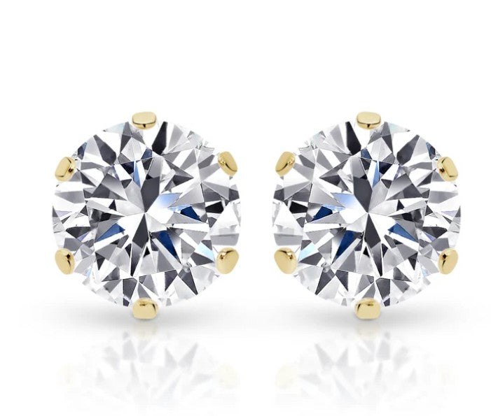 9ct gold stone set studs 6mm