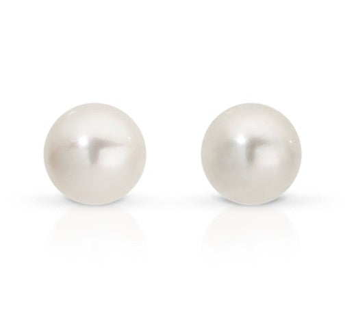 Silver 4mm freshwater pearl studs