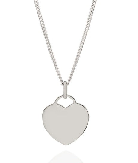 Silver Engravable Heart Disc Pendant