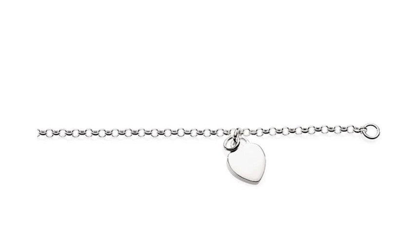 Silver belcher heart Bracelet