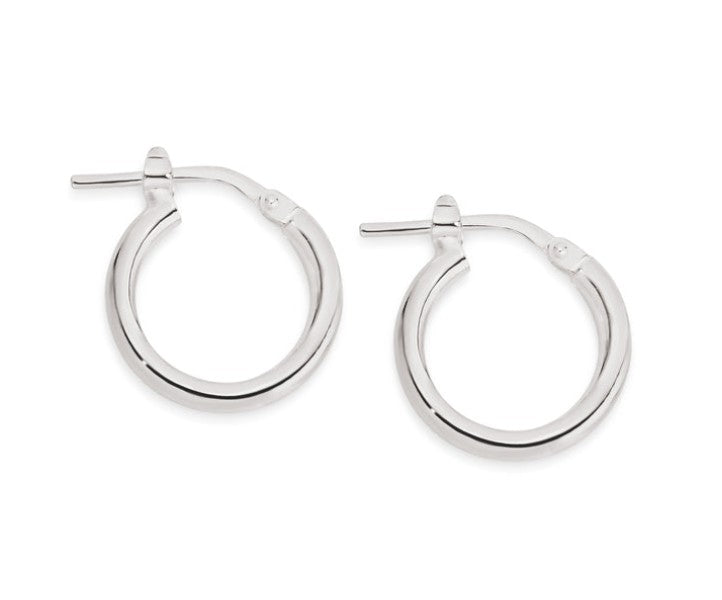Silver polished hoops 25mm