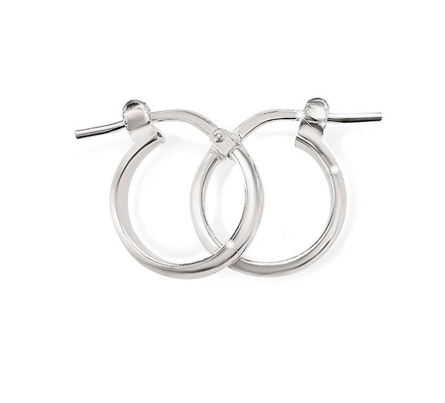 Silver half round polished hoops 10mm