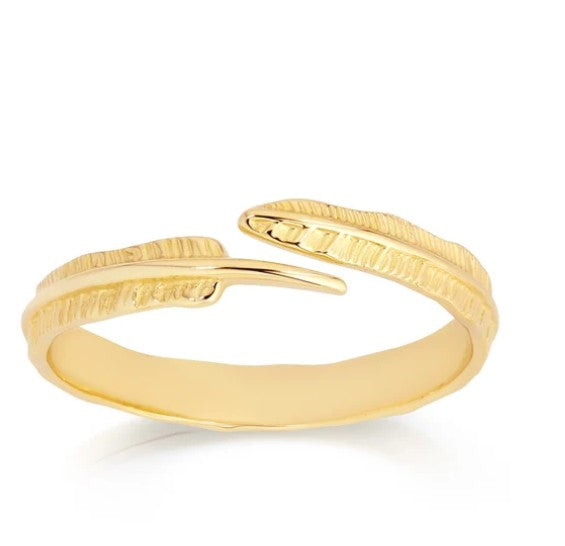 9ct feather ring
