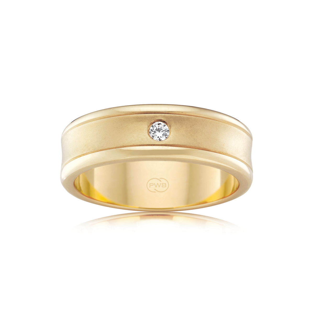 9ct Yellow Gold Diamond Set Wedding Ring