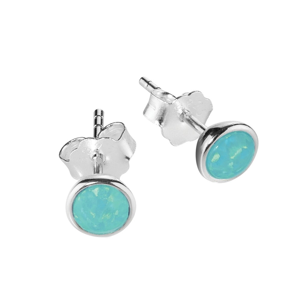 Sterling Silver Green Opalite Studs