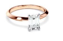 Emerald Cut Diamond Solitaire Knife Edge Engagement Ring