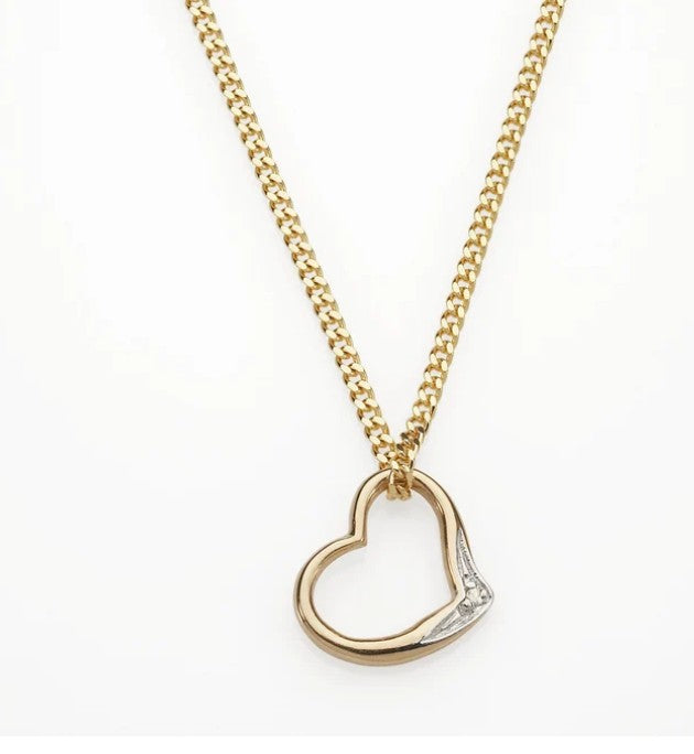 9ct gold diamond heart pendant