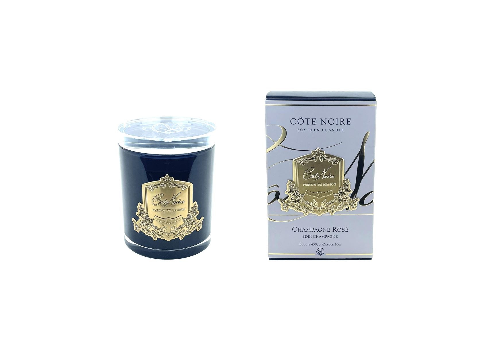 COTE NOIRE Gold Badge Candle - Pink Champagne
